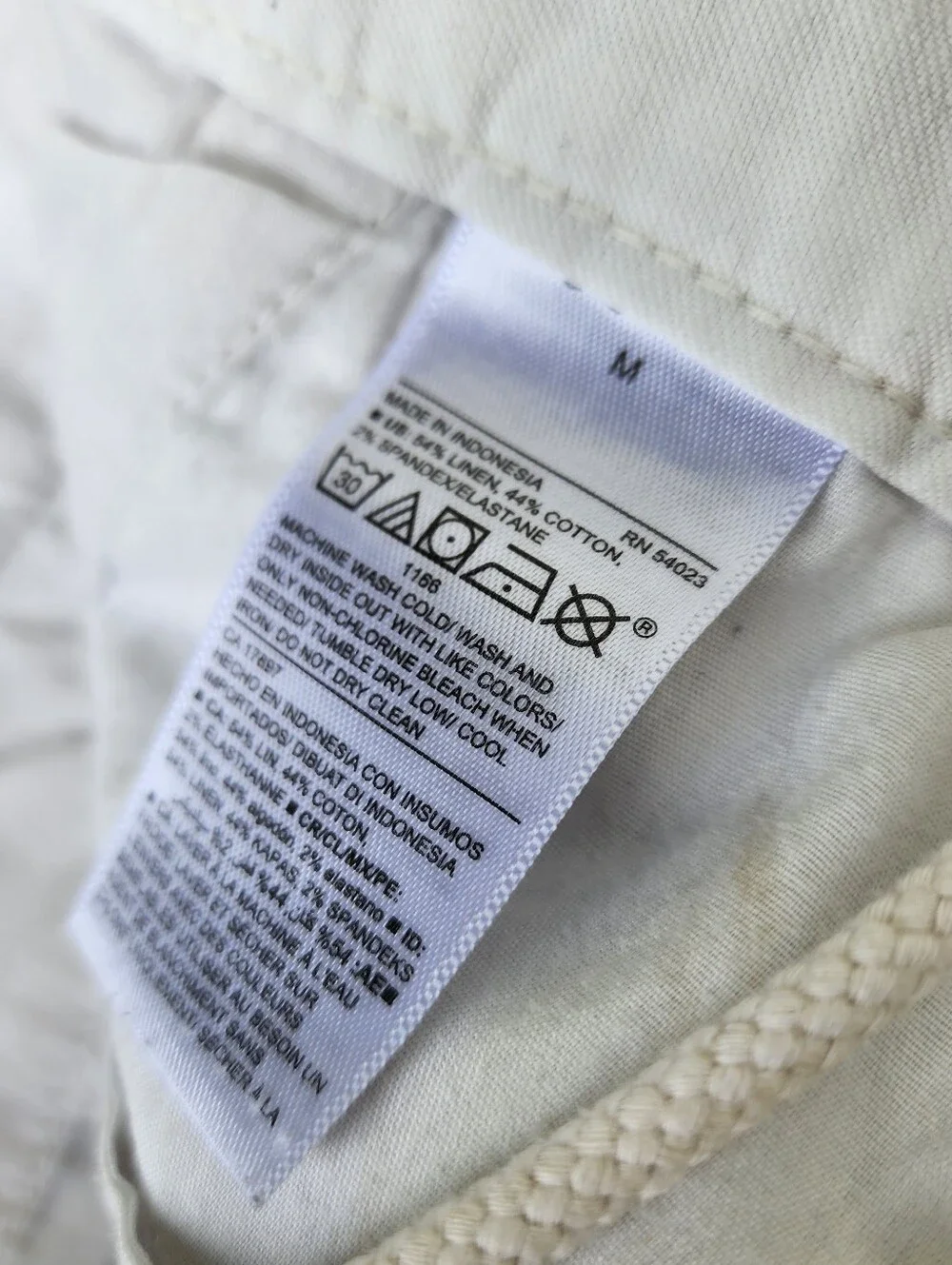 Old Navy Mens M Beige Linen Blend Drawstring Pants 28 Inseam Coastal Resort